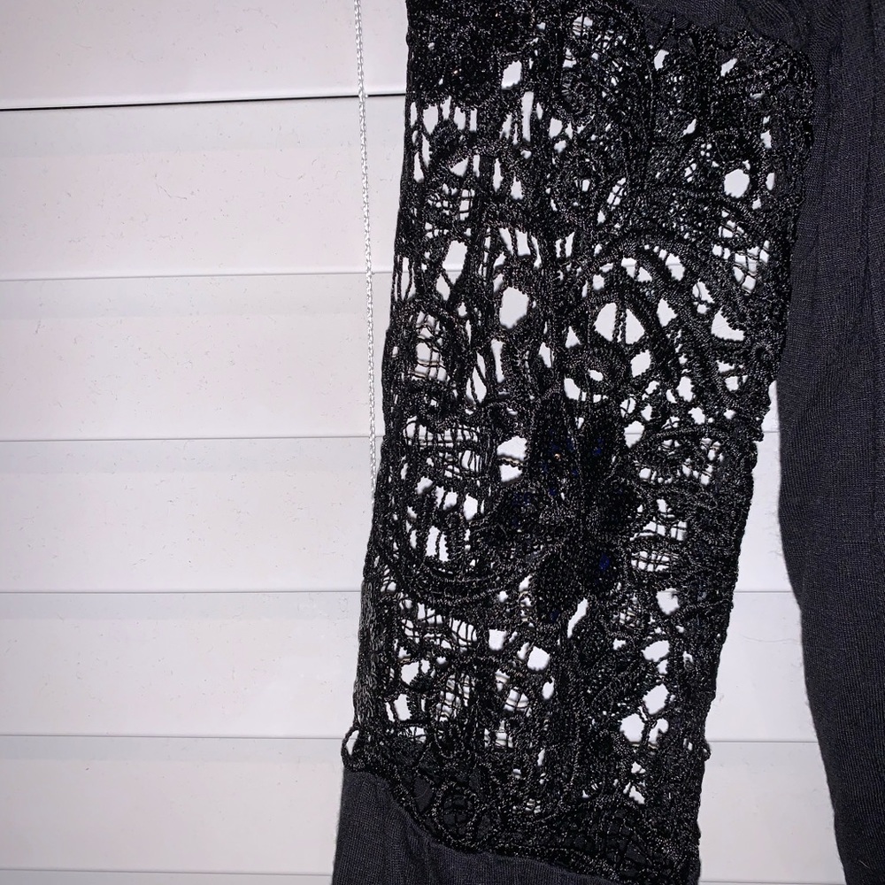 Black lace long sleeve top